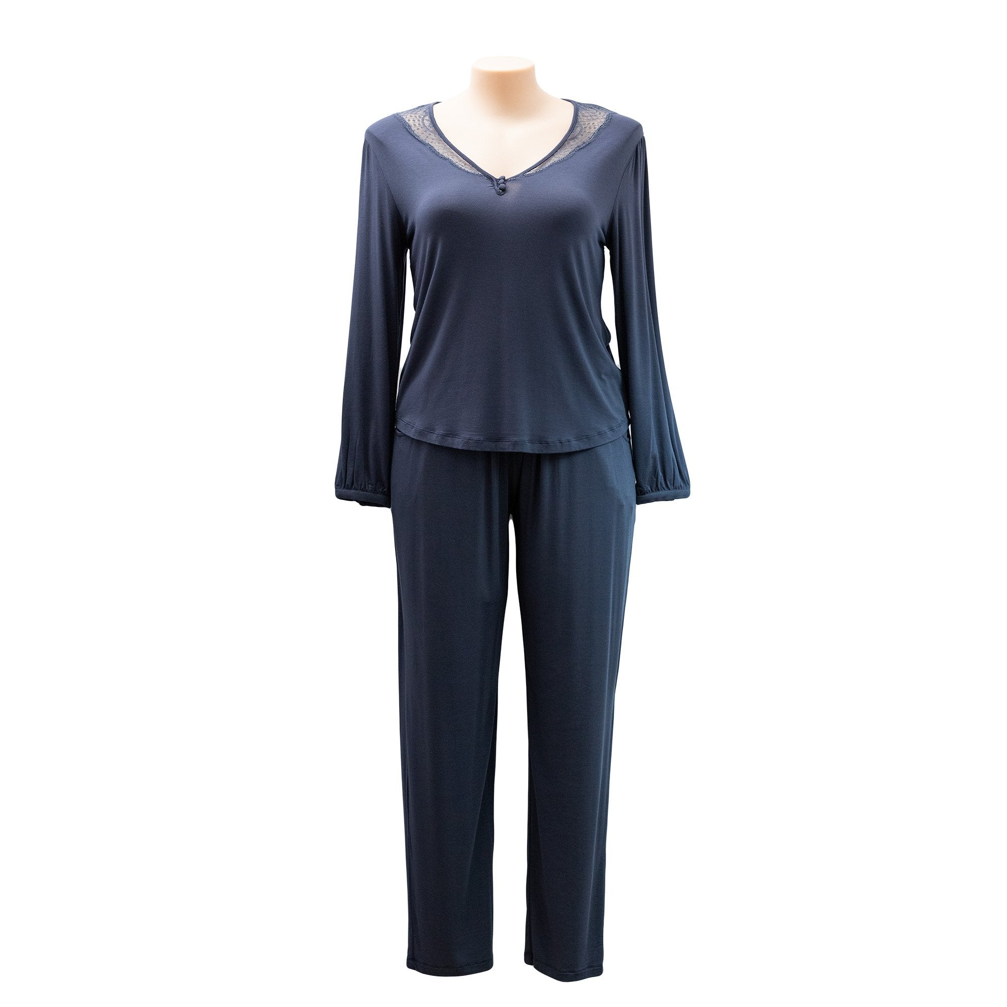 Love & Lustre La Femme PJ Set LL681 - Pyjamas 14 / L / Nightshade Available at Illusions Lingerie