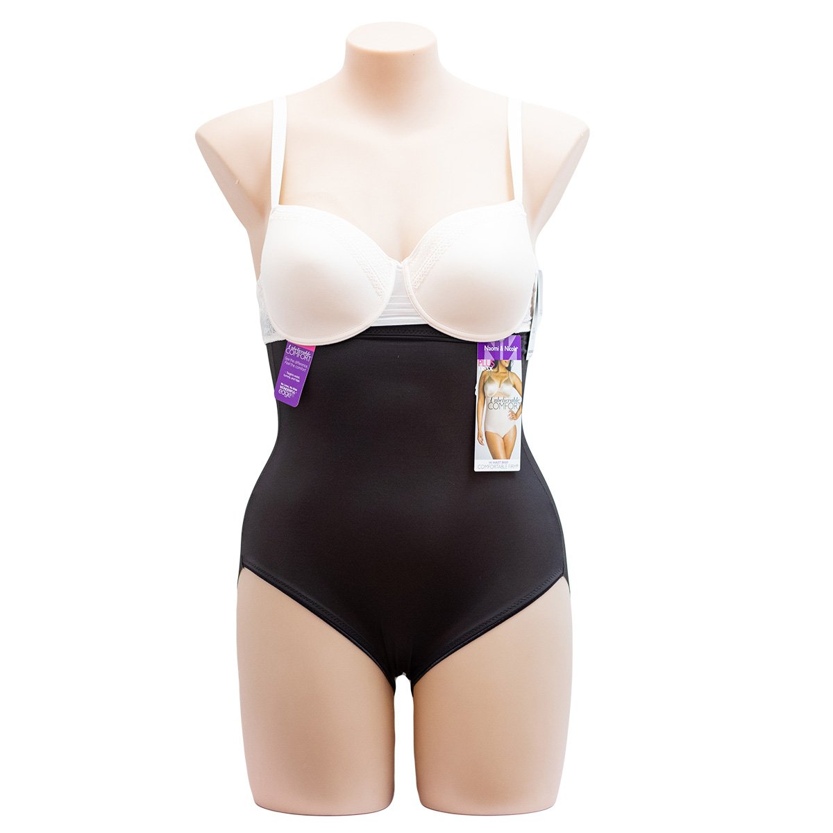Naomi & Nicole Hi Waist Brief Comfortable Firm 7775 - Shapewear Black / 16 / XL Available at Illusions Lingerie
