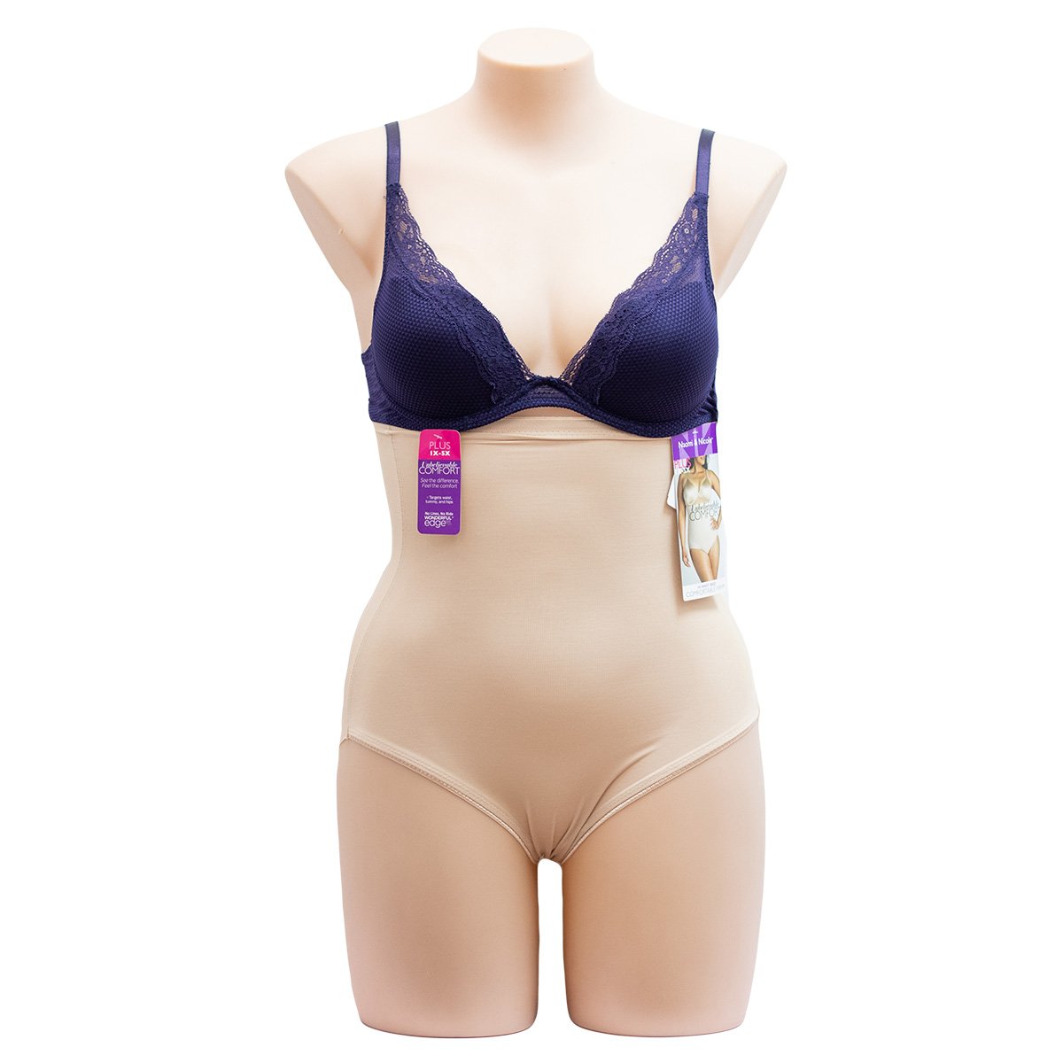 Naomi & Nicole Hi Waist Brief Comfortable Firm 7775 - Shapewear Nude / 16 / XL Available at Illusions Lingerie