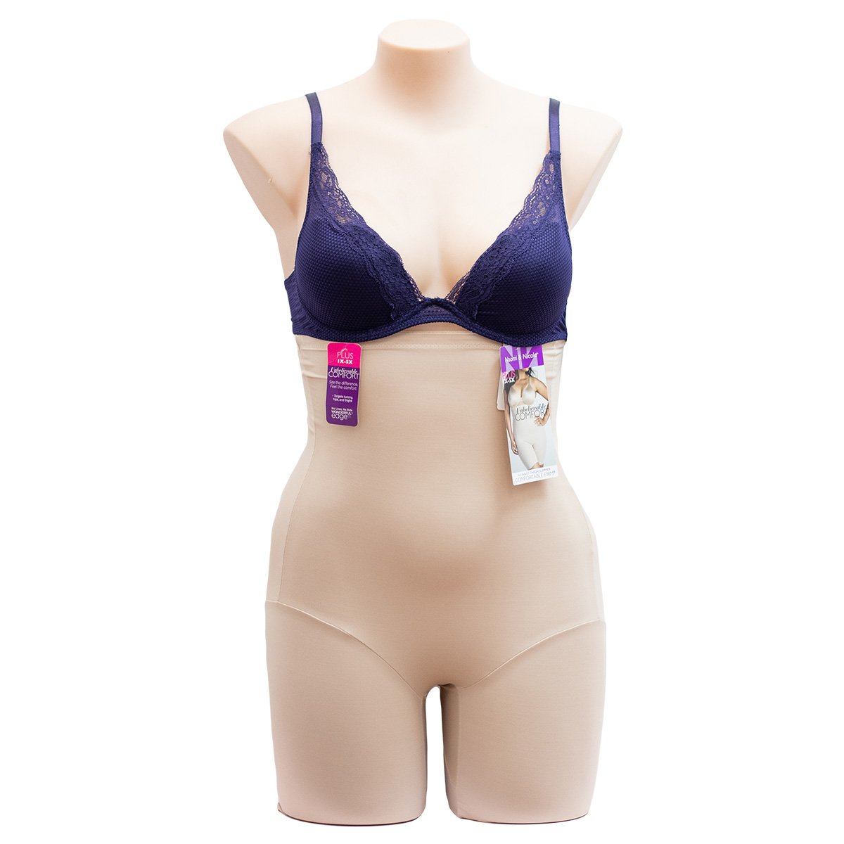 Naomi & Nicole Hi Waist Thigh Slimmer Comfortable Firm 7779 - Shapewear Nude / 16 / XL Available at Illusions Lingerie