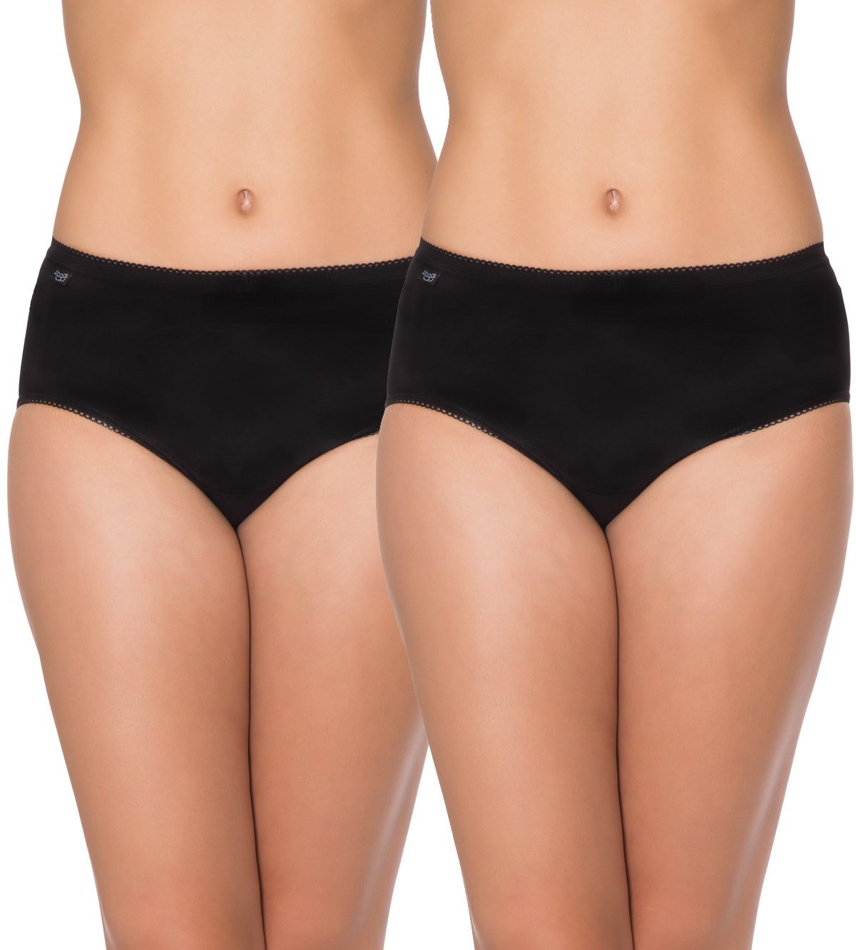 Sloggi 2 Pack - Midi Brief 10183468 - Briefs Black / 10 / S  Available at Illusions Lingerie