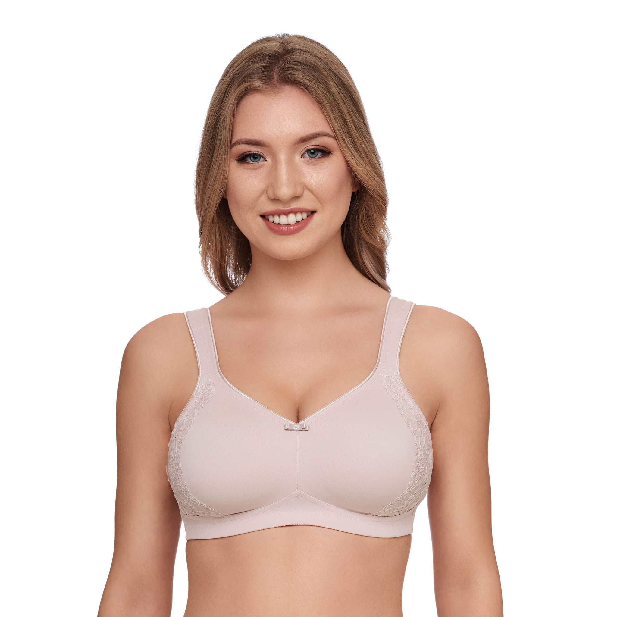 SUSA 8145-3 Women's London White Floral Embroidered Non-Wired Soft Bra 36D  at  Women's Clothing store