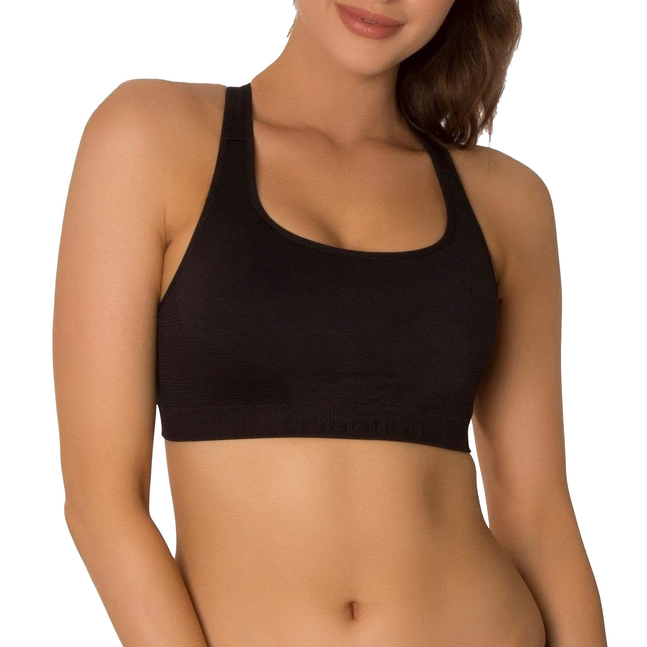 Triumph Sports Bra 8 / Black Triaction Seamfree Crop Top from Illusions Lingerie in Melbourne