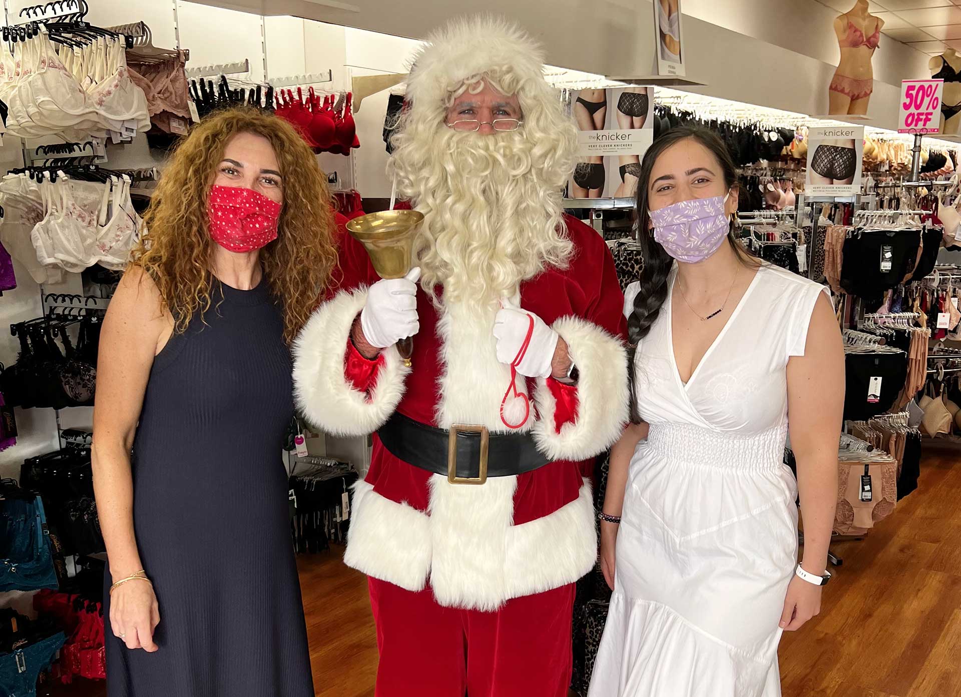 bra fitters with santa