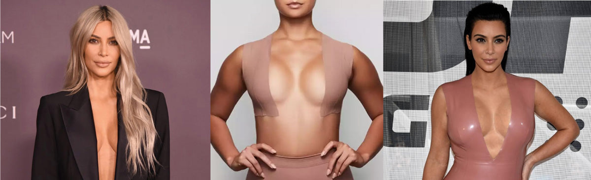 Kim Kardashian wearing boob tape