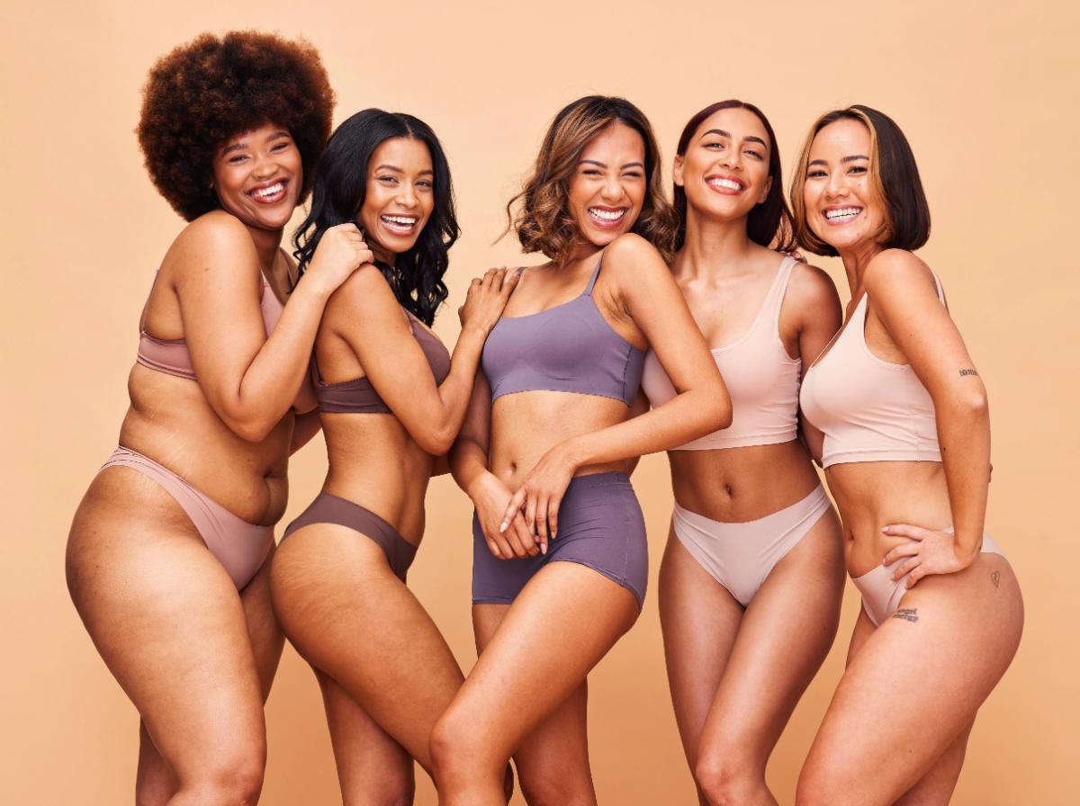 Five women in pastel lingerie sets, top 2025 bra picks