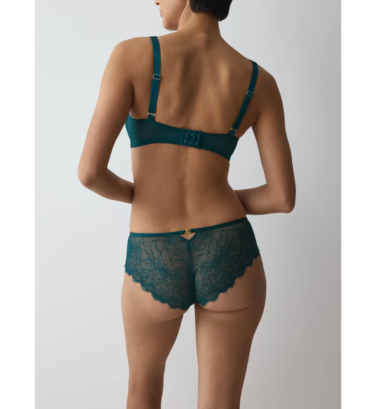 Teal lace amourette sparkle hipster briefs with delicate floral pattern and scalloped edges for comfortable wear