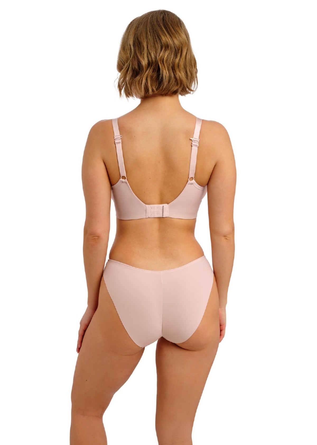 Essentially Smooth Bra: soft blush pink seamless bra and high-waisted briefs set
