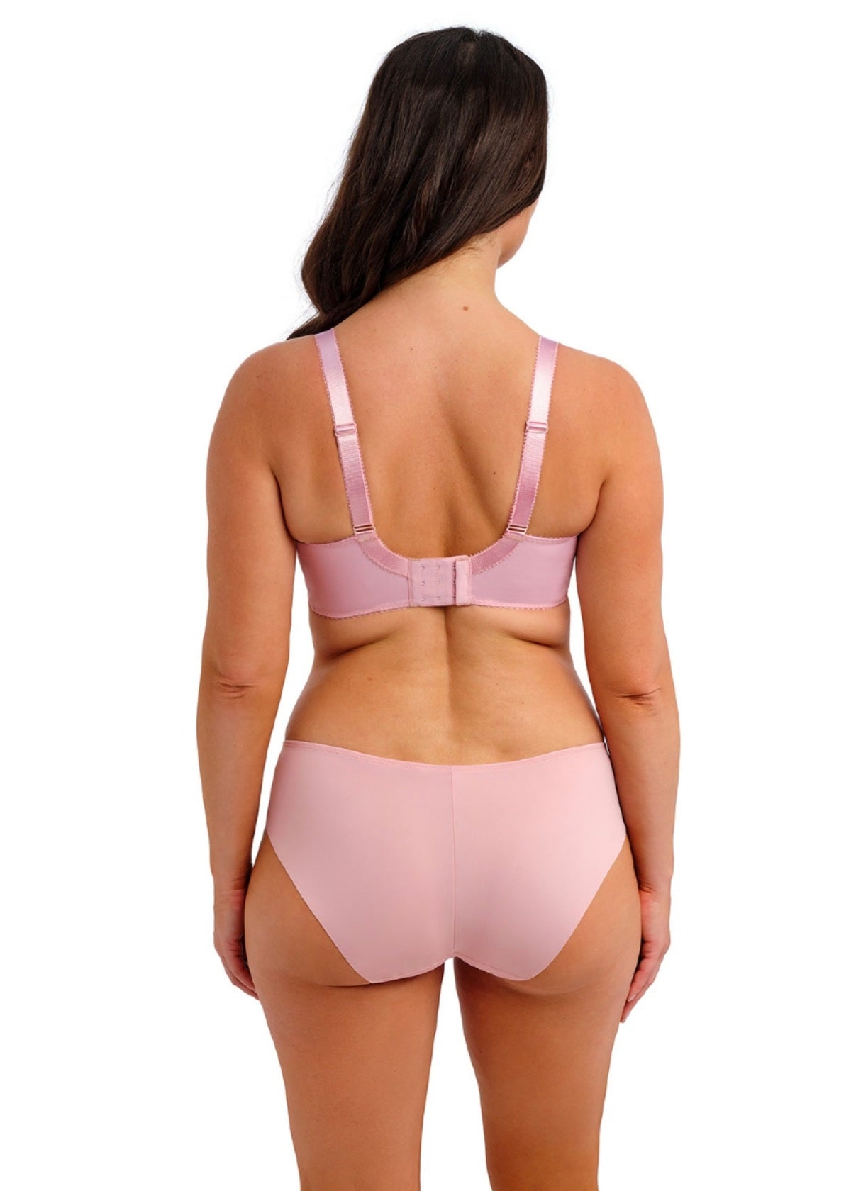 Pink satin bra and matching briefs set emmaline brief featuring smooth fabric and elegant design
