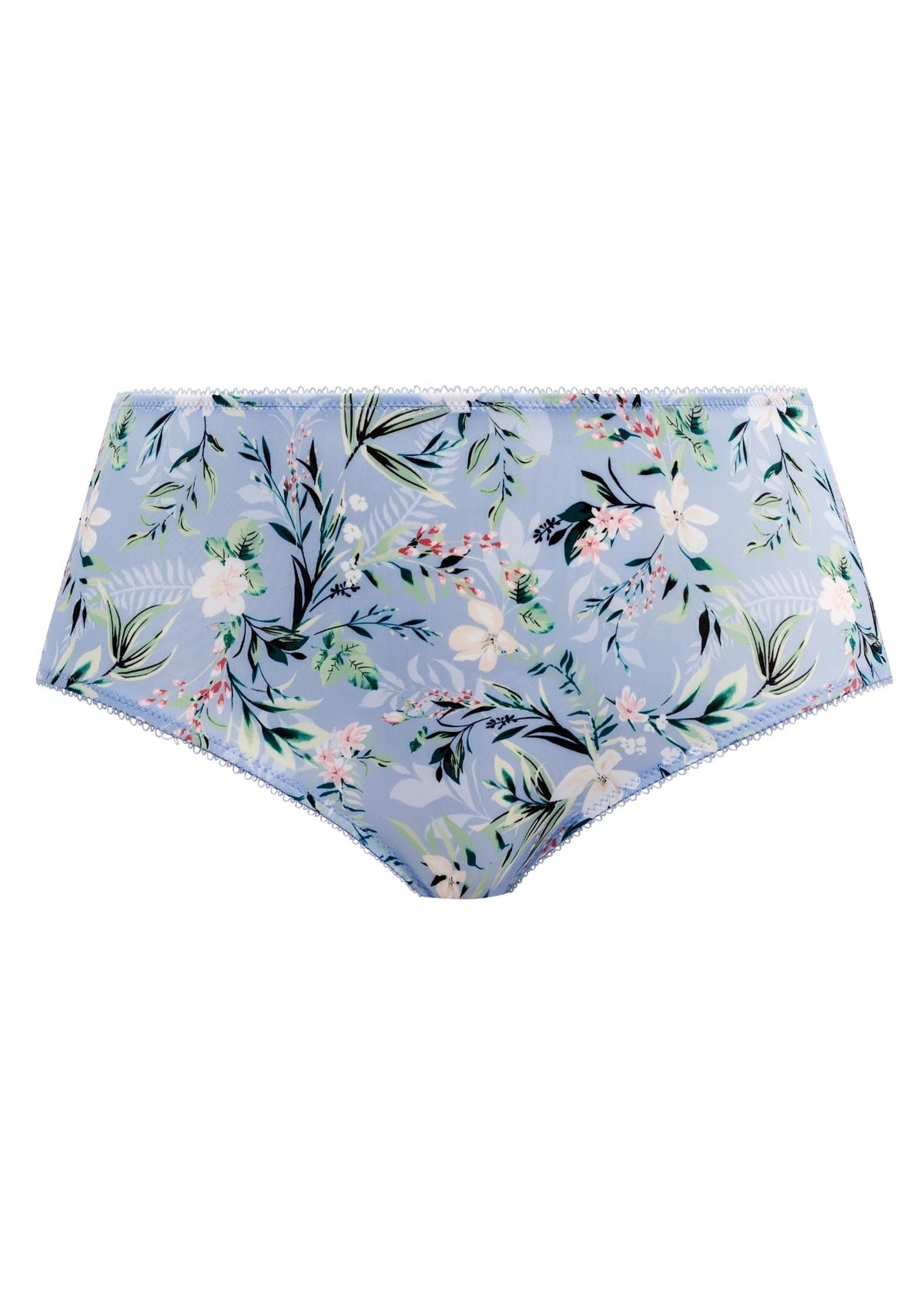 Light blue floral Kayla Brief womens panties with lace trim