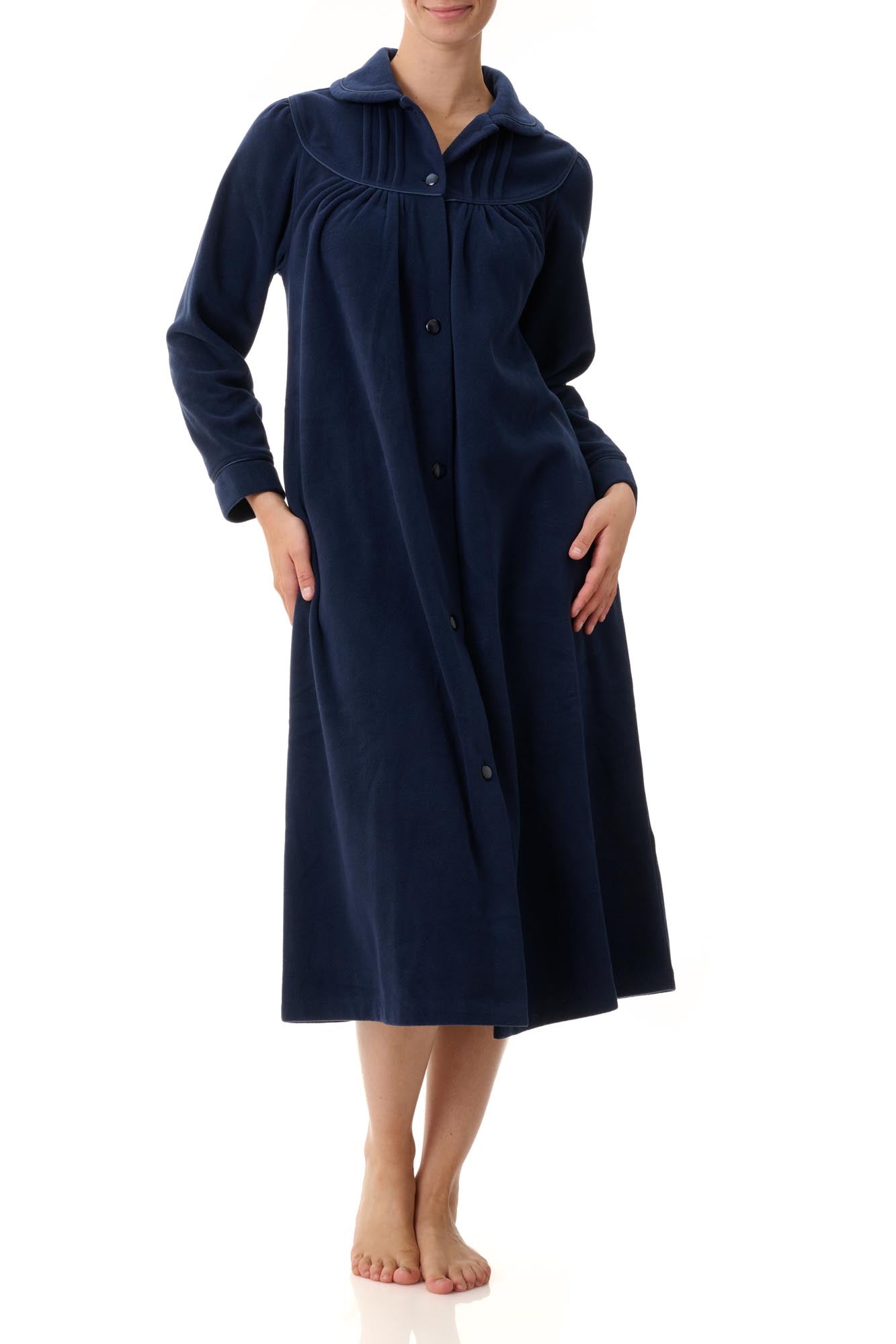 Navy Mid Button Gown