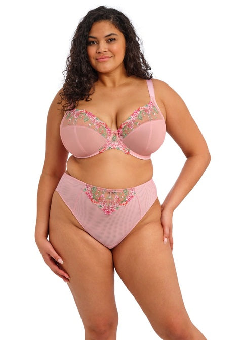 Pink floral lace Aerith Rose Brazilian Brief back view