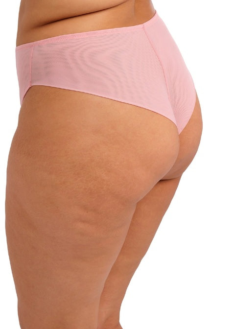 Pink Aerith Rose Brazilian high-waisted briefs with textured pattern