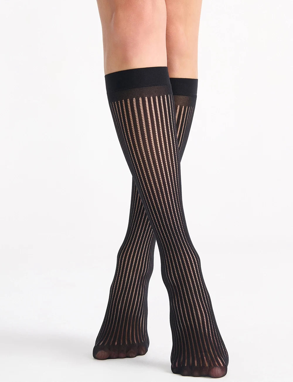 Pinstripe Net Knee High
