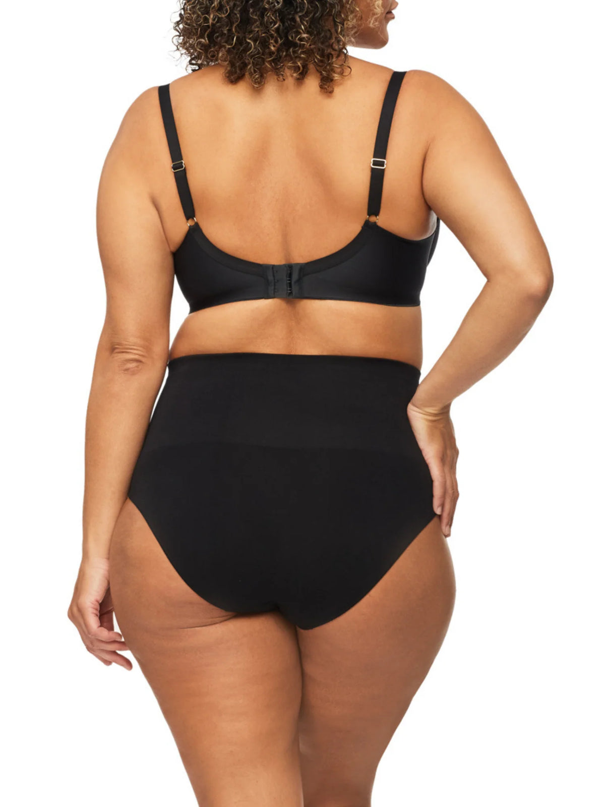 Black bamboo essentials high waisted brief with smooth seamless design for comfortable everyday wear