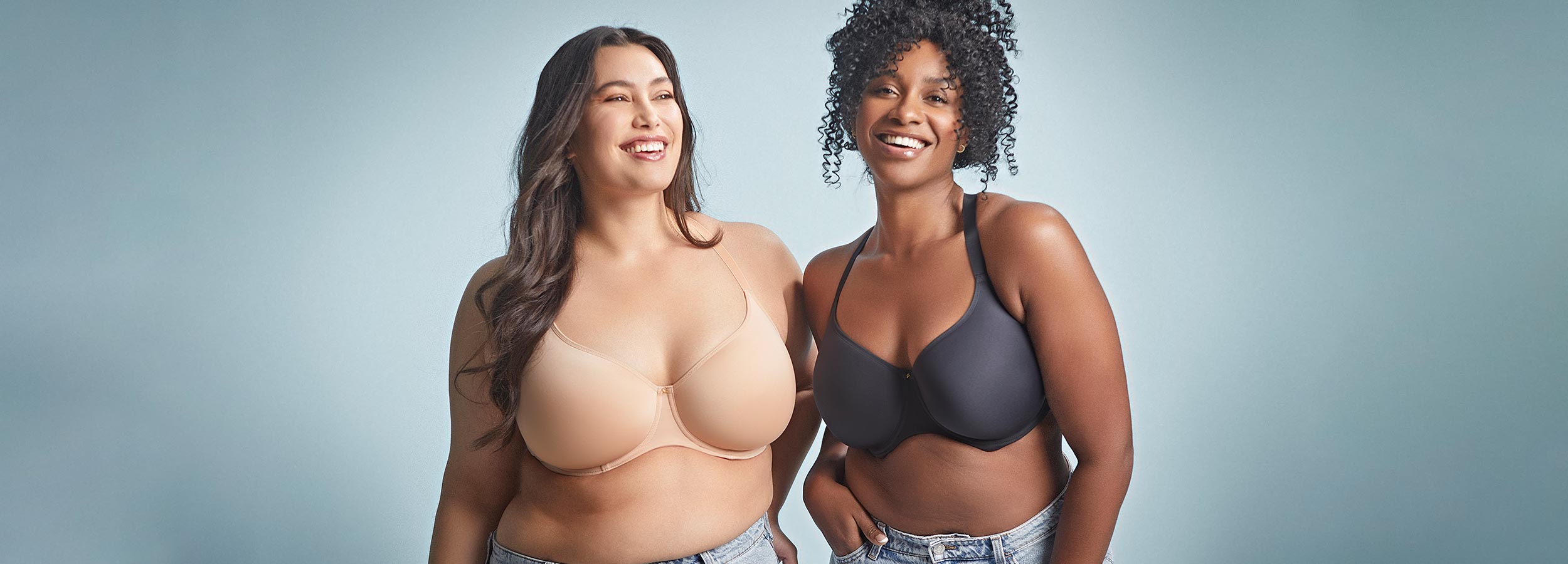 Two women in bras