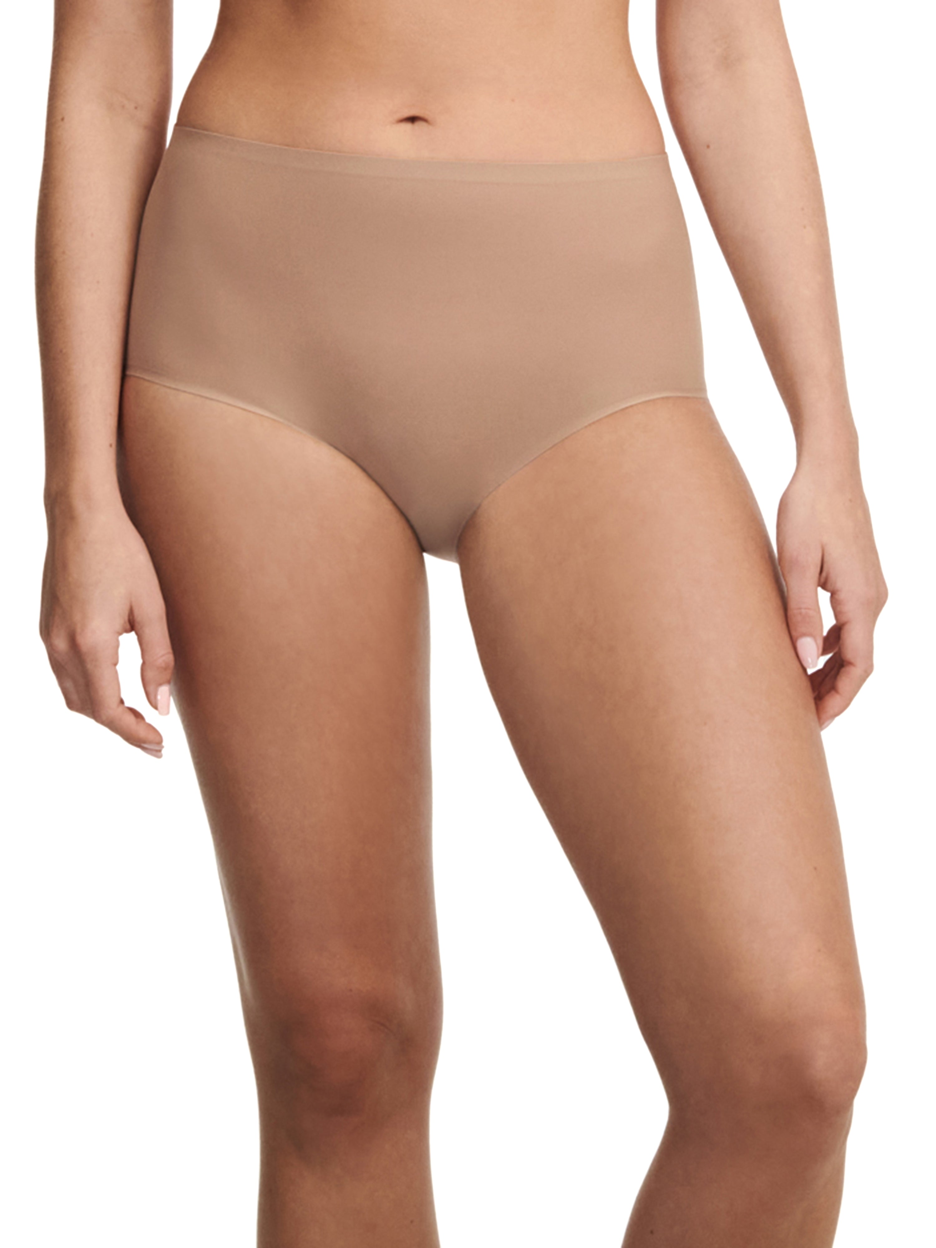Beige high-waisted seamless SoftStretch High Waist Brief underwear
