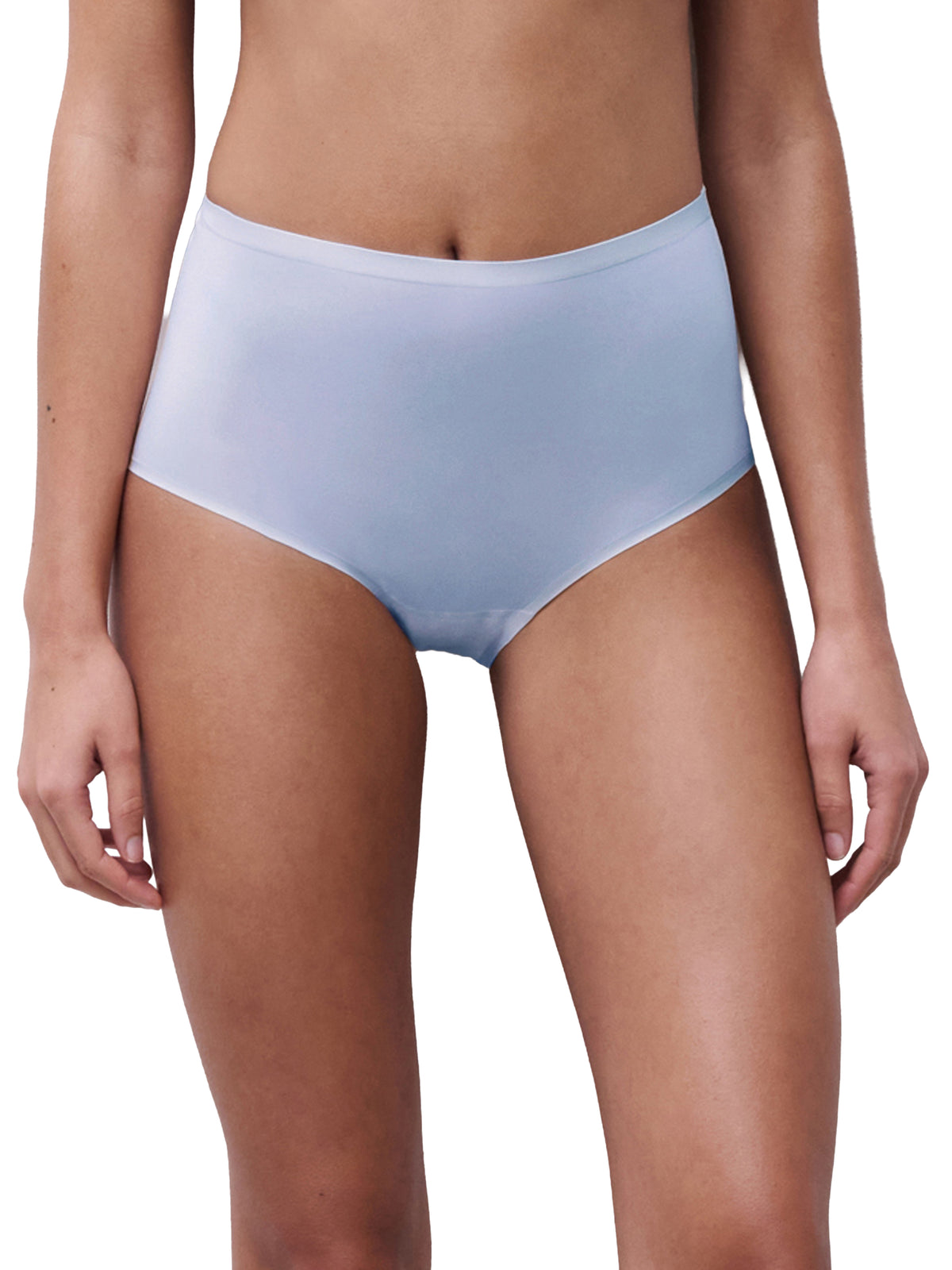 SoftStretch high waist briefs in light blue with smooth seamless fabric for comfortable everyday wear