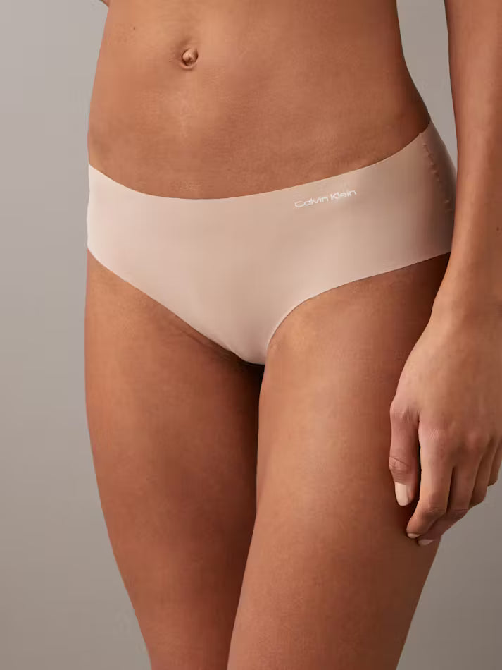 Beige Calvin Klein Invisibles Hipster Brief with seamless design