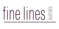 Logo of 'fine lines australia' with a maroon text on a white background