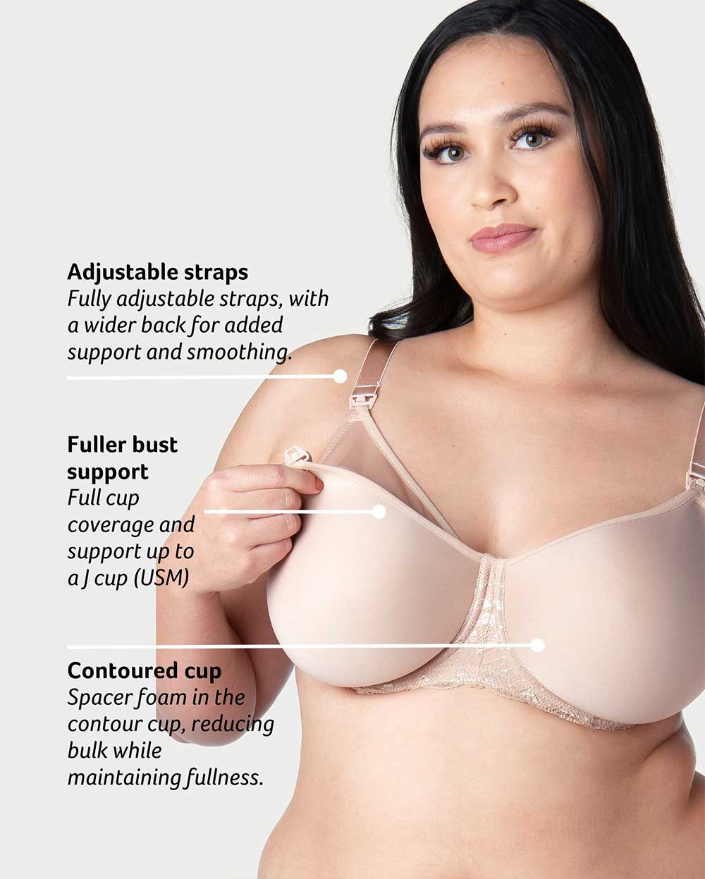 Nude with Nude Sheer Straps Attachable Strap-Its Bra – The Added Touch