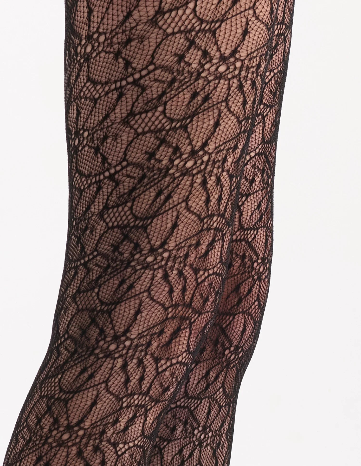 Aurora Floral Net Tights: black lace with intricate floral patterns