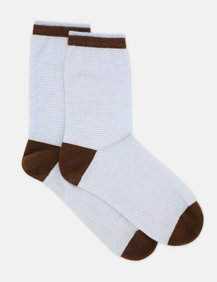 Lina Fine Stripe Crew Sock