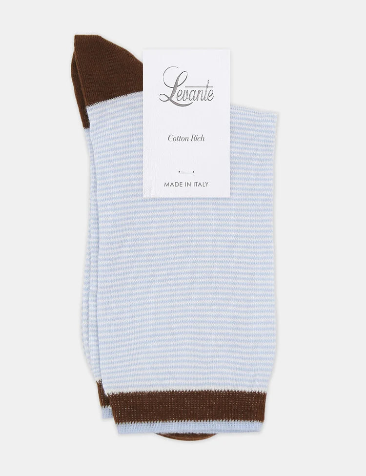 Lina Fine Stripe Crew Sock