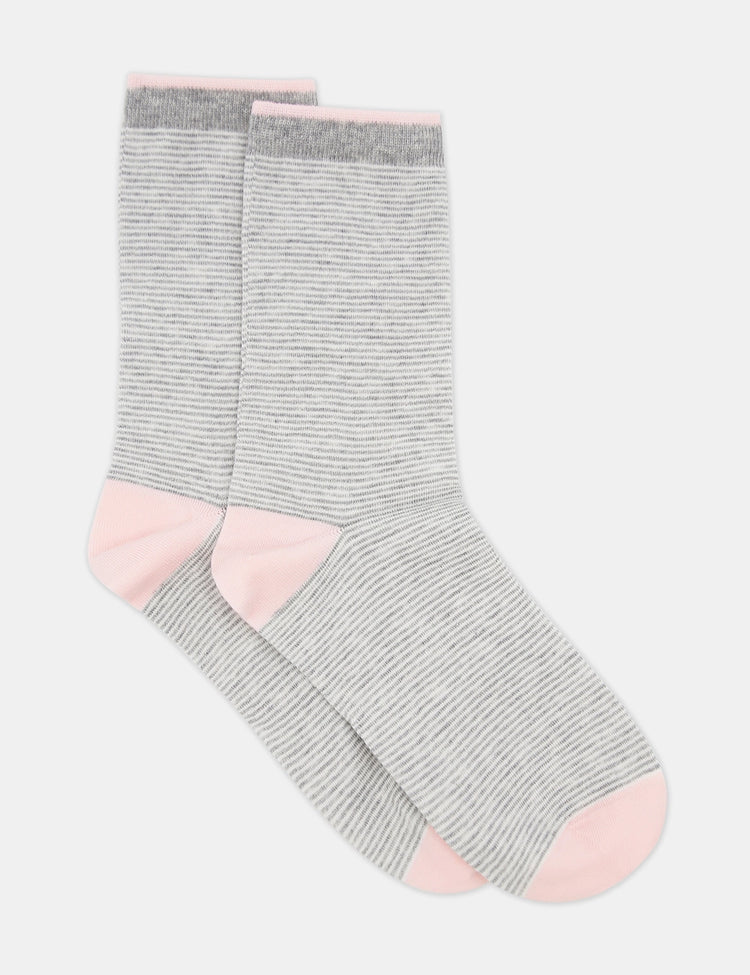 Lina Fine Stripe Crew Sock