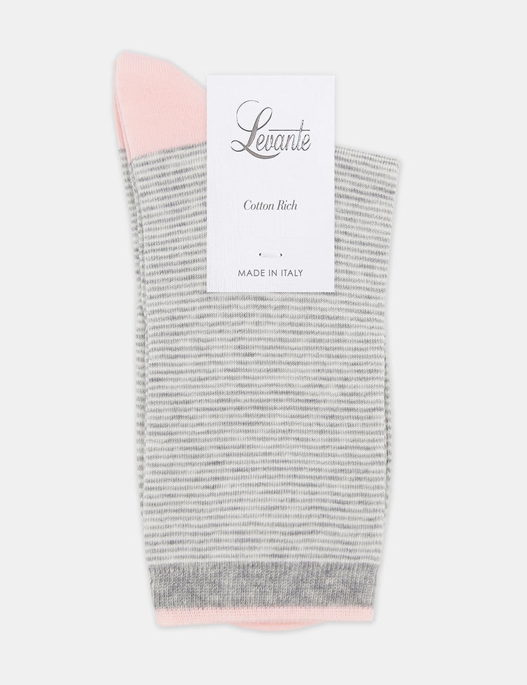 Lina Fine Stripe Crew Sock