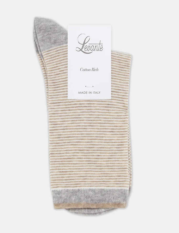 Lina Fine Stripe Crew Sock