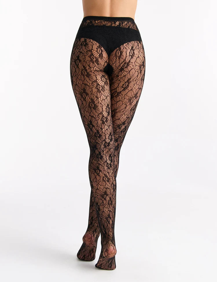 Sabrina Floral Net Tights
