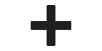 Black plus sign on a white background