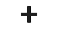 Black plus sign on a white background