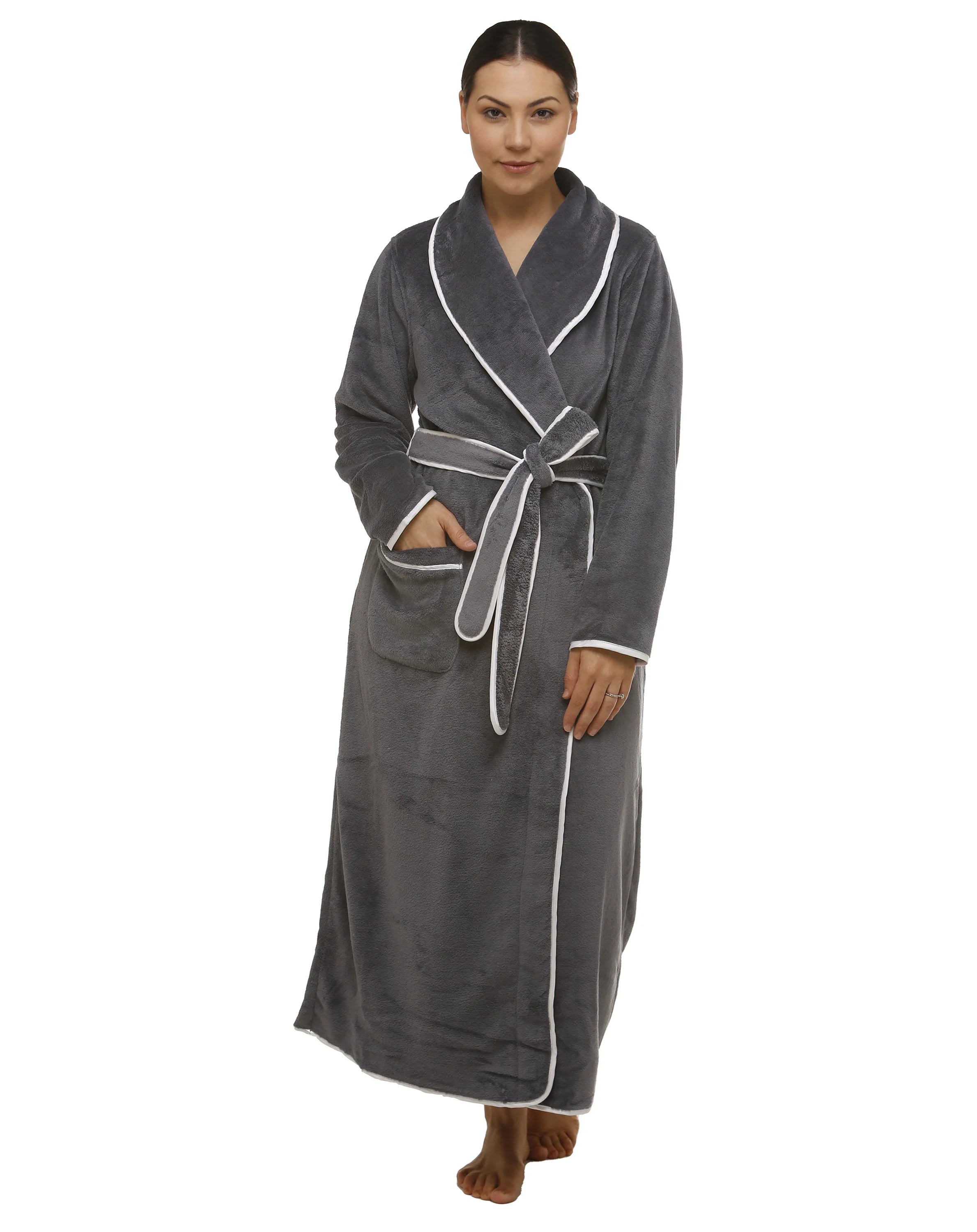 Satin Trim Robe | Women's Dressing Gowns | Yuu Sleepwear