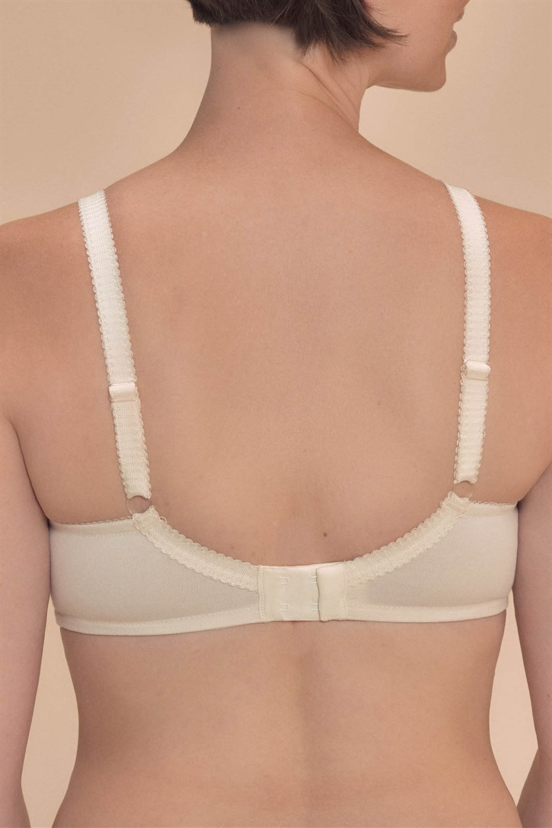 Floria Padded Wire-Free Bra in cream with lace trim