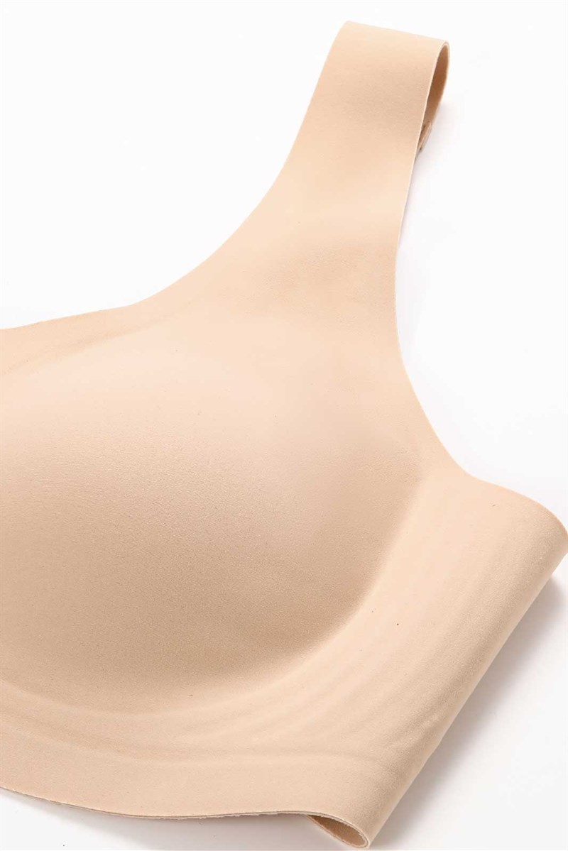 Beige Linda Wire-Free Bra with smooth stretchy fabric