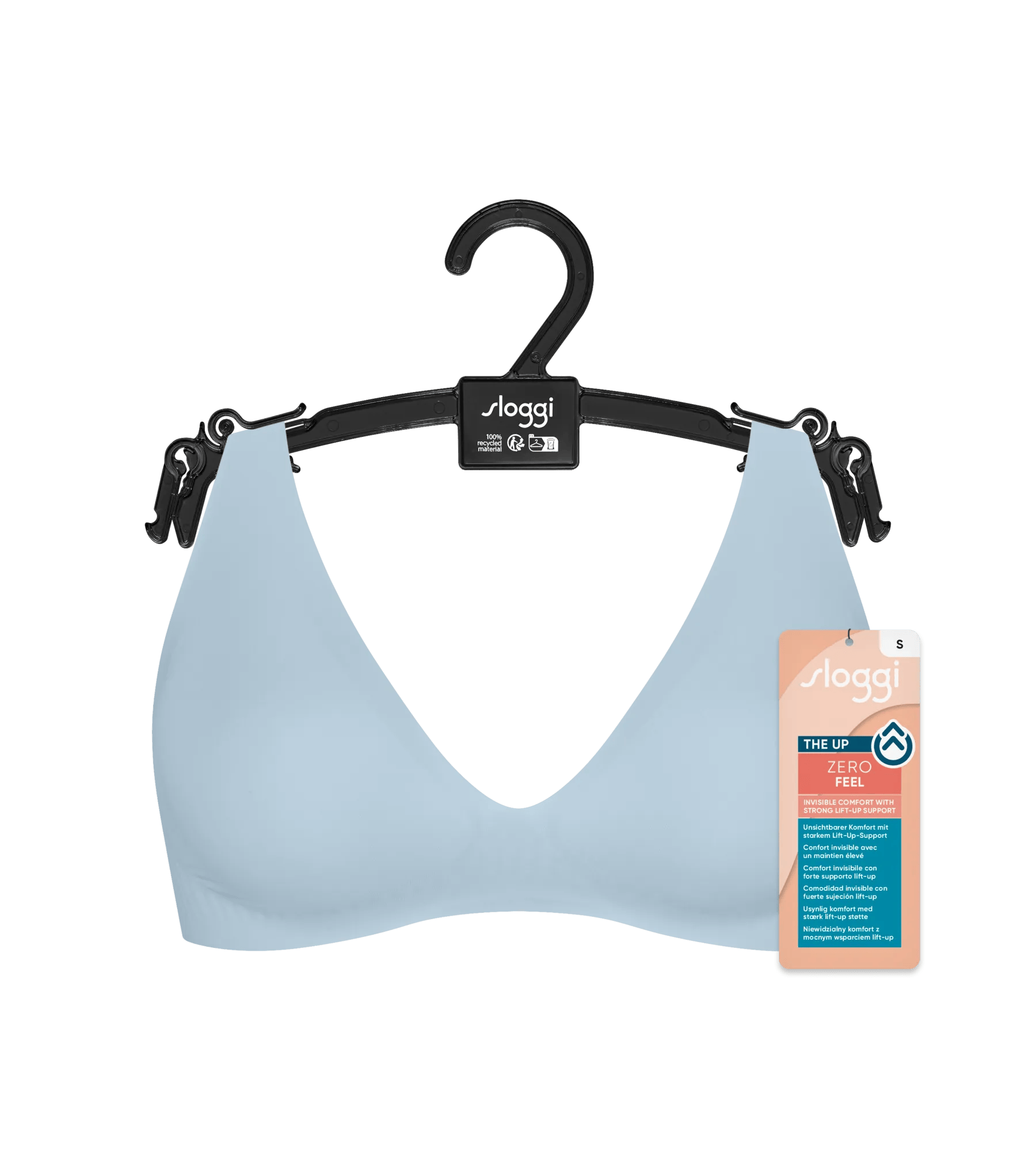 The UP Bra light blue seamless underwire bra with soft smooth fabric and minimalist design