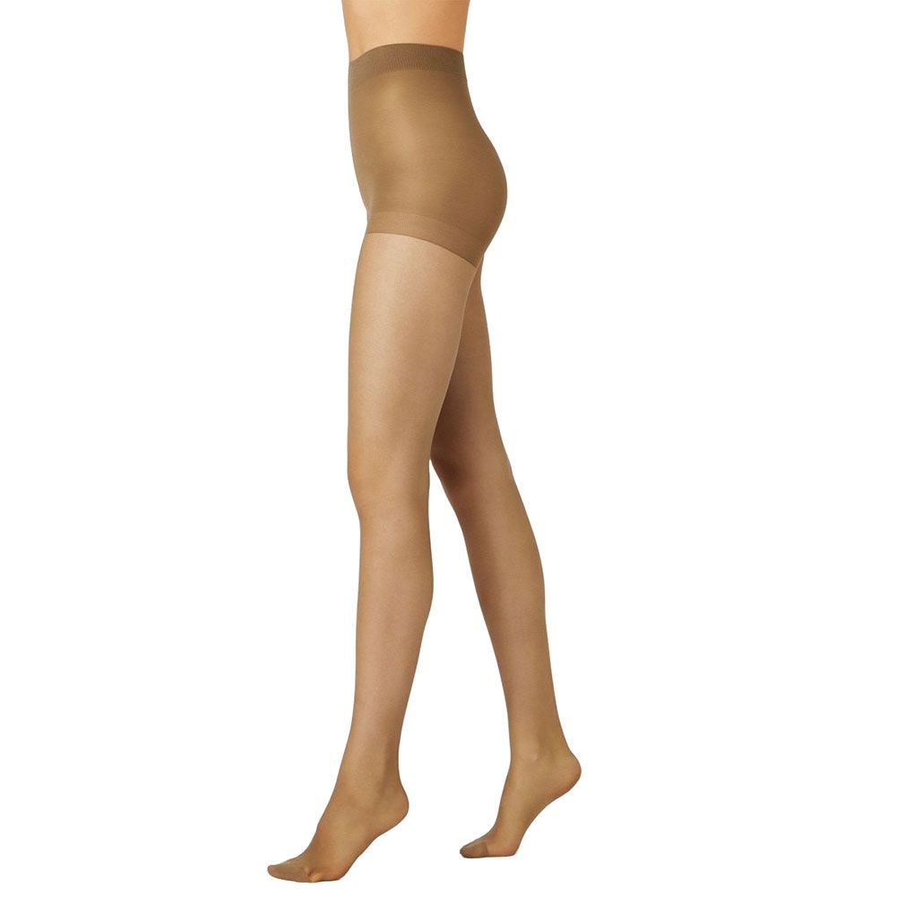 Tan sheer pantyhose with smooth seamless design from resilience control sheers for everyday wear