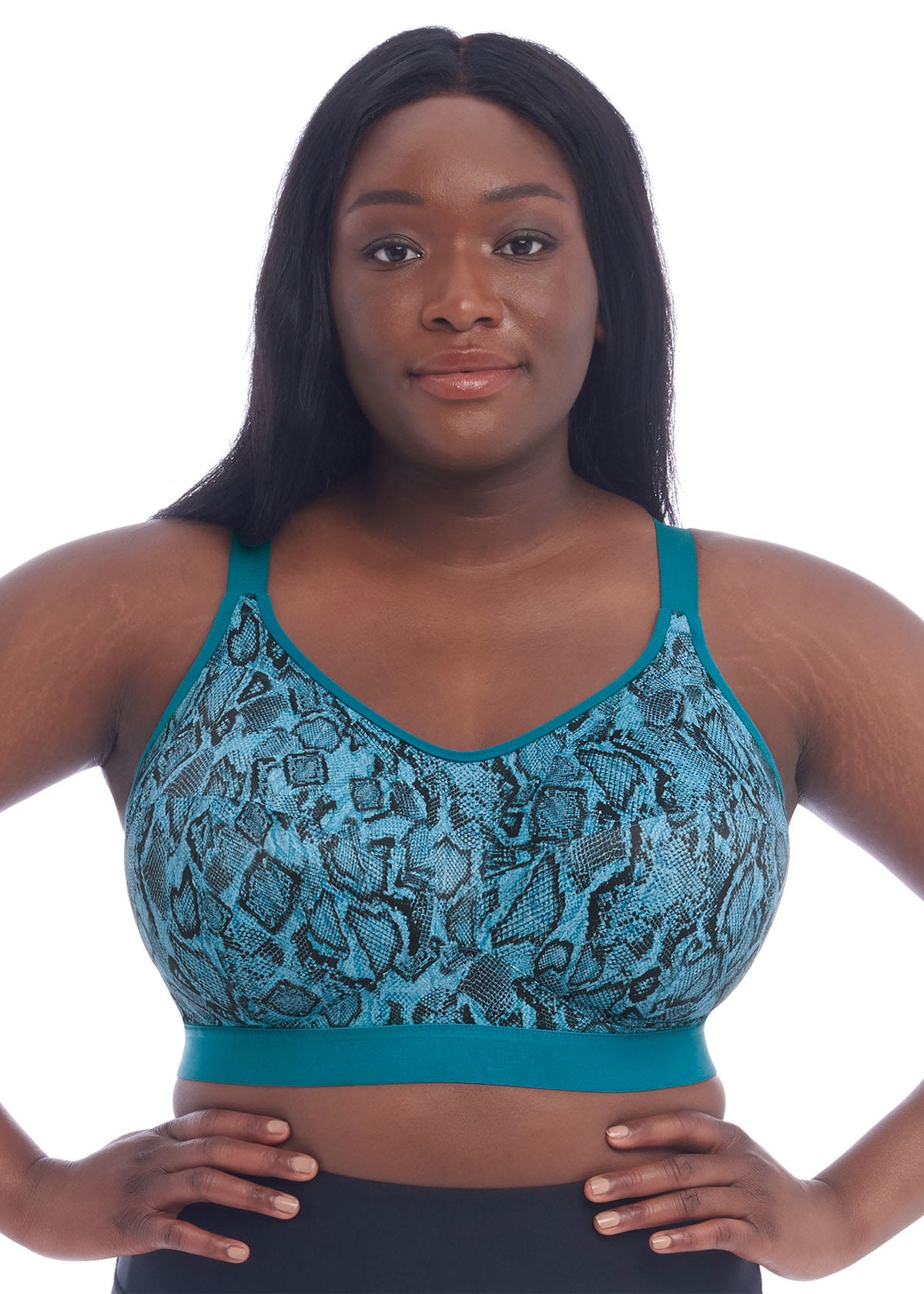 Women's Plus Size Front Closure Wireless Sports Bra With Hollow
