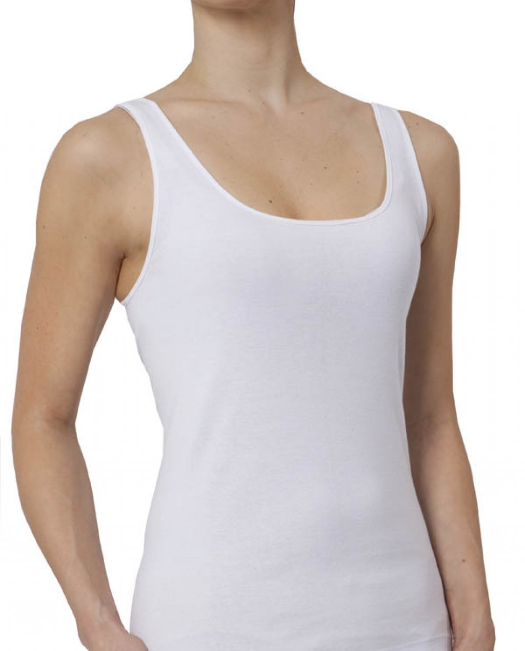 BaseLayers Soft Organic Cotton Vest J4012 - Singlets & Tanks White / 10 / S  Available at Illusions Lingerie