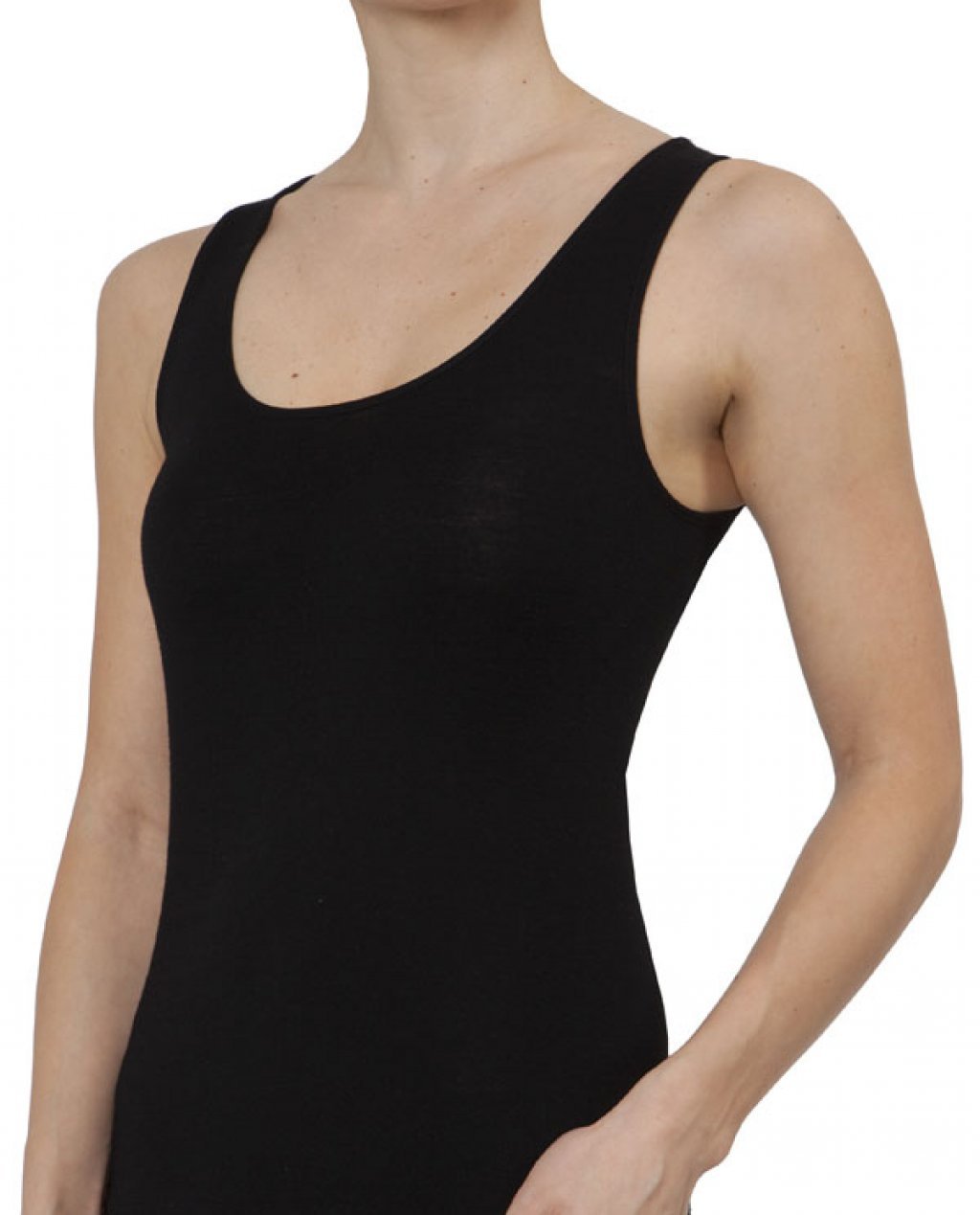 BaseLayers Thermal Underwear - Pure Merino Wool Vest B4400 - Singlets & Tanks Black / 10 / S  Available at Illusions Lingerie