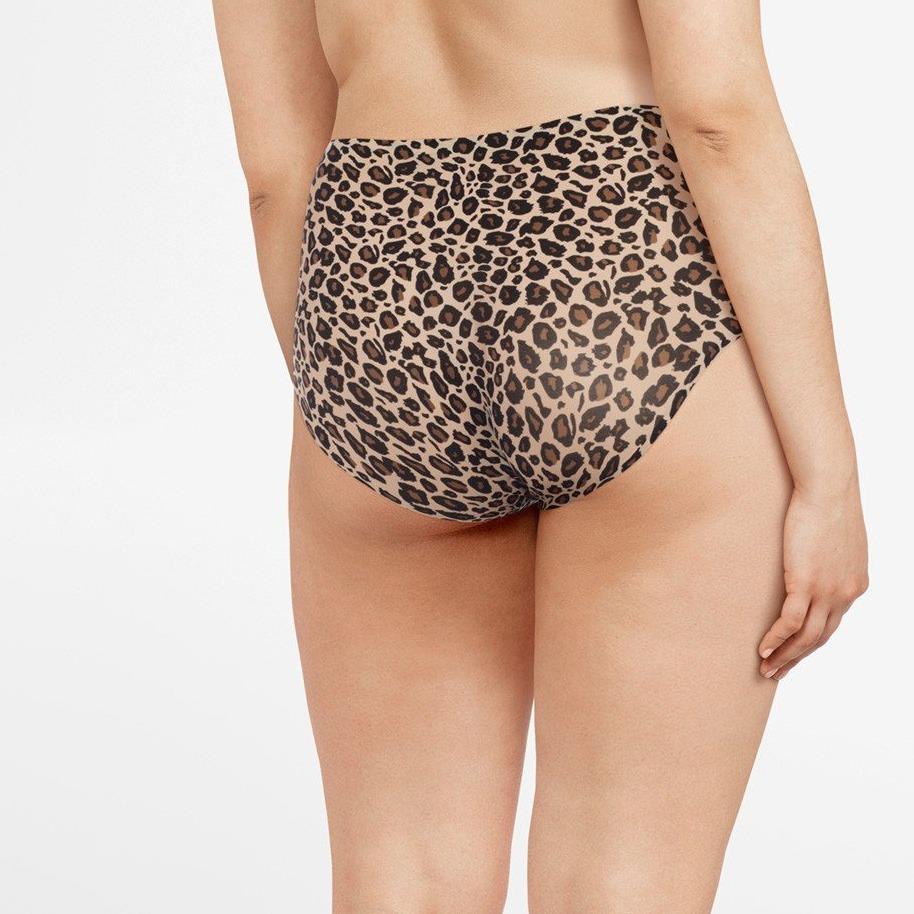 Chantelle Soft Stretch Hi Waist Brief C11D70 - Briefs Leopard Nude / One Size (XS - XL)  Available at Illusions Lingerie