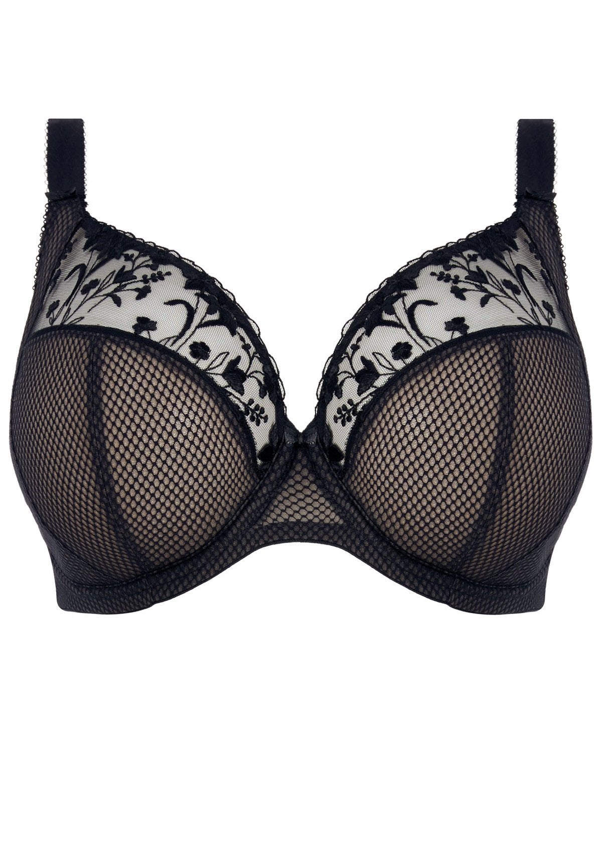 Elomi Charley Plunge EL4380JET - Underwire Bra Jet / 18GG  Available at Illusions Lingerie