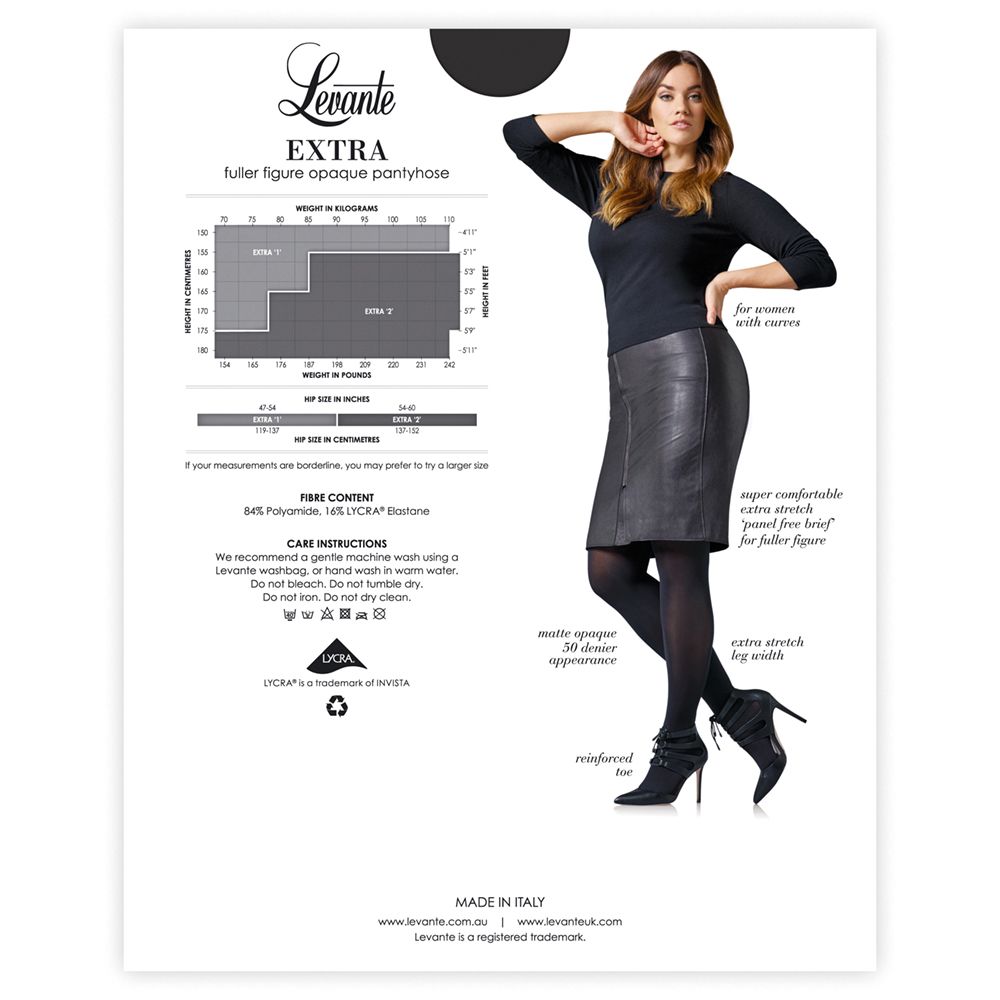 Levante Extra Opaque - Pantyhose  Available at Illusions Lingerie
