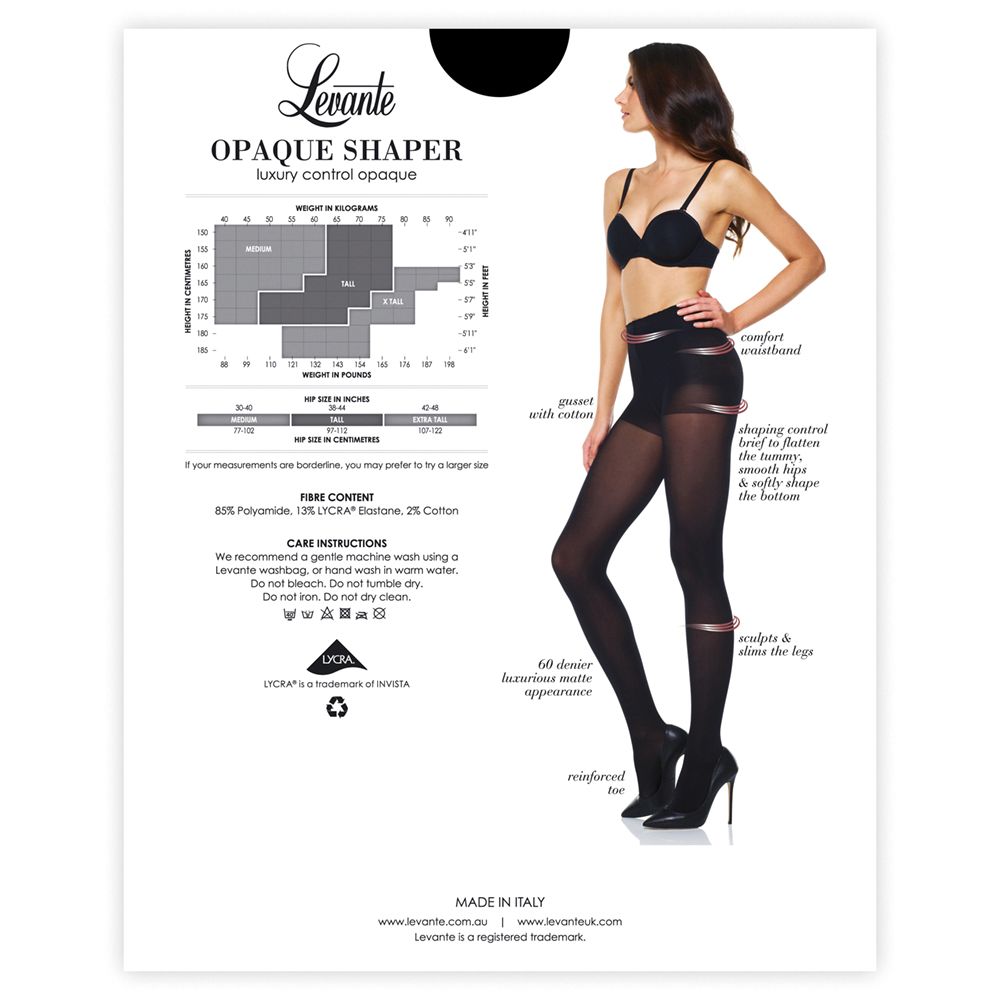 Levante Opaque Shaper - Pantyhose  Available at Illusions Lingerie