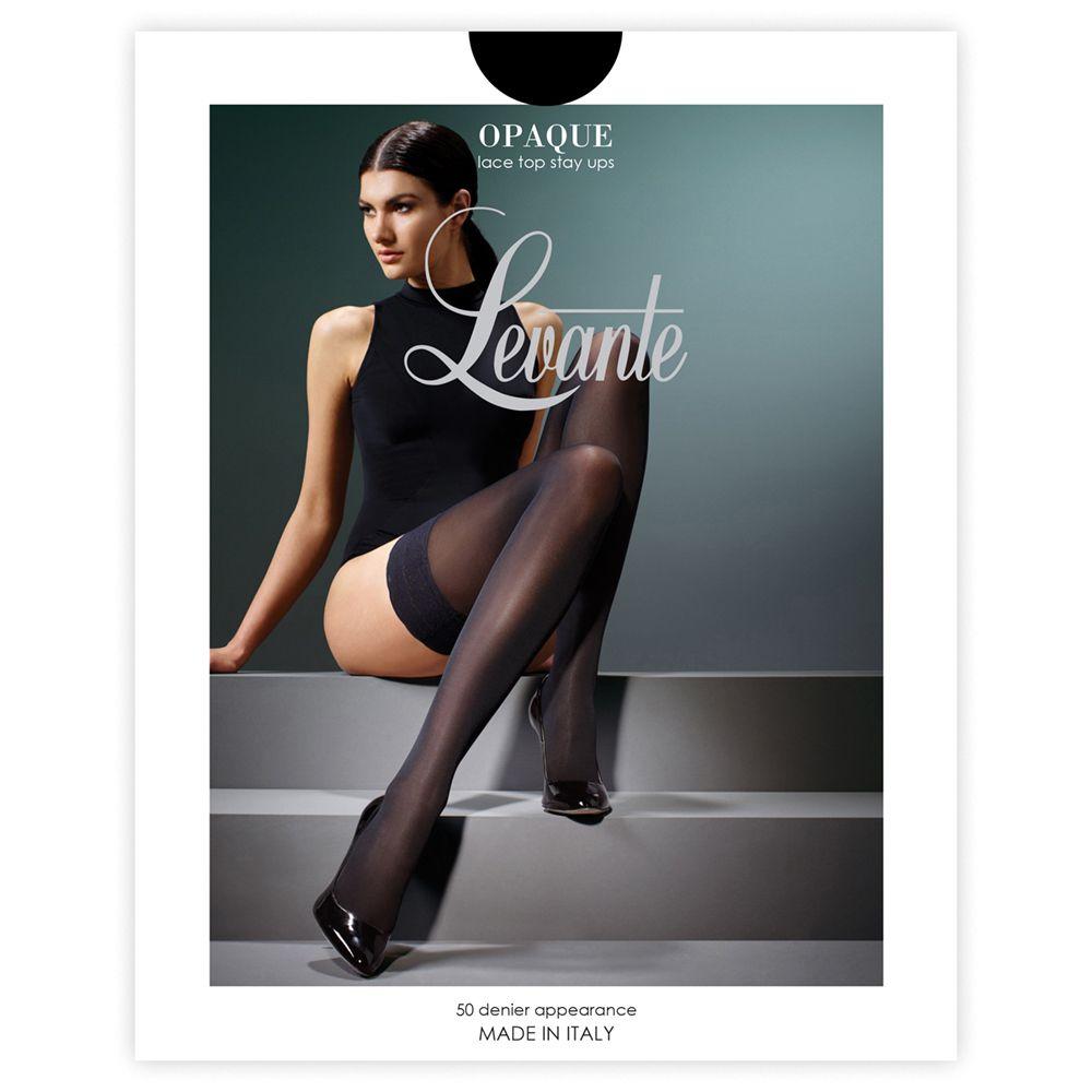 Levante Stockings & Stay-ups Nero / Medium Opaque Stay Up  Available at Illusions Lingerie