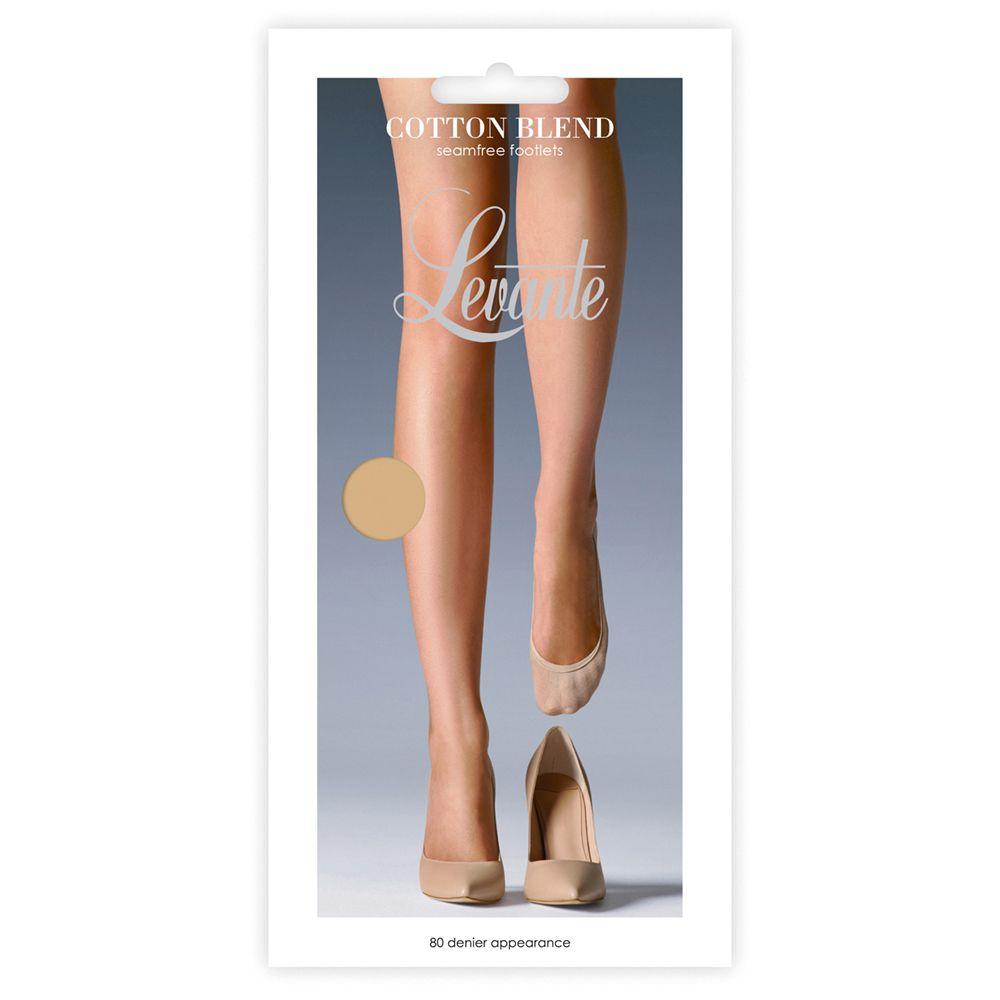 Levante Seam Free Cotton Footlet SFCOTFO - Knee Highs Naturel / Size 1  Available at Illusions Lingerie
