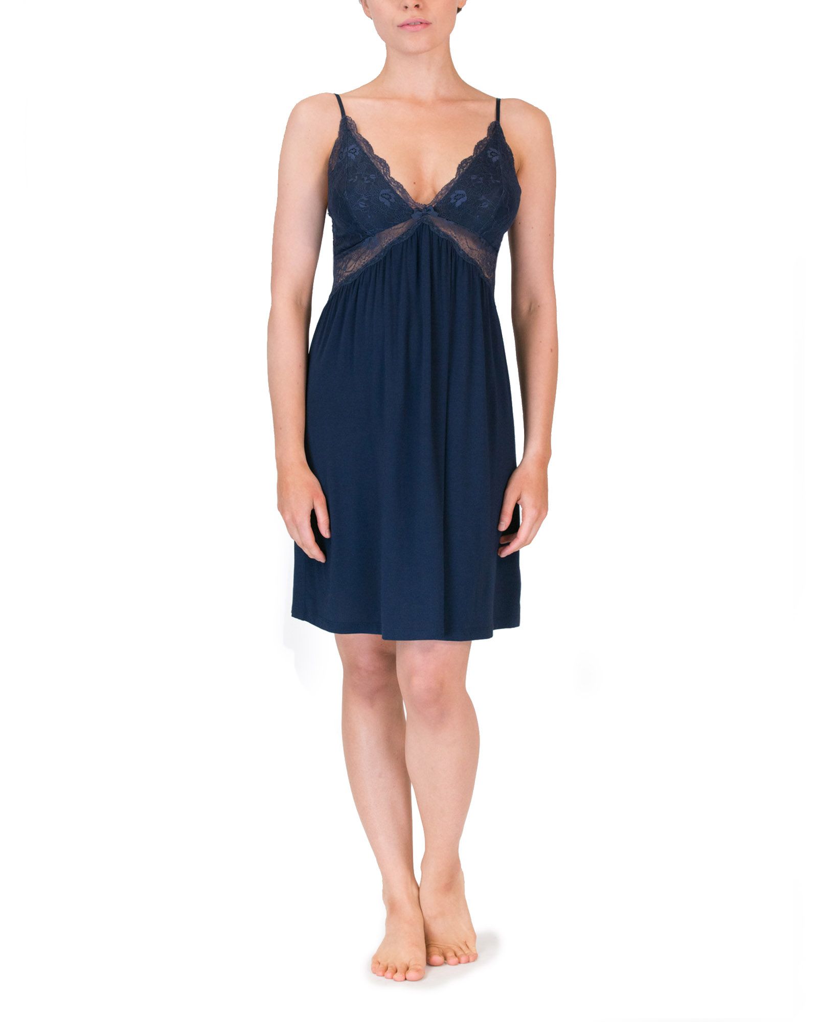 Love & Lustre Butterfly Short Nightdress LL658 - Nighties Deep Blue / 14 / L  Available at Illusions Lingerie
