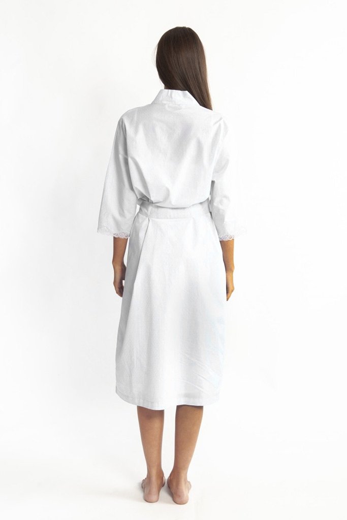 Love & Lustre Cotton Spot Robe - Dressing Gown  Available at Illusions Lingerie